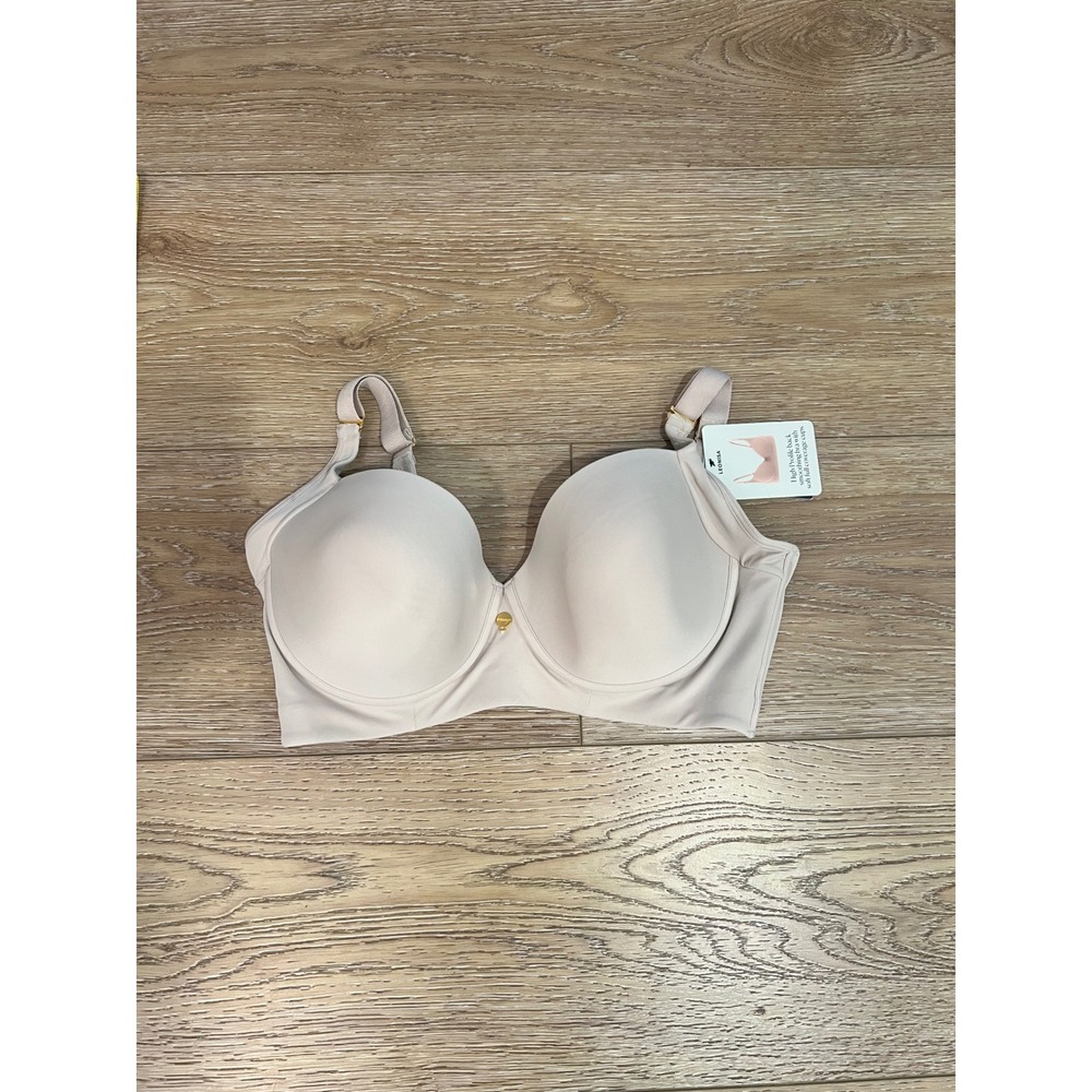 NEW Leonisa High Profile Back Smoothing Bra Beige Full Coverage 011970D Size 40D